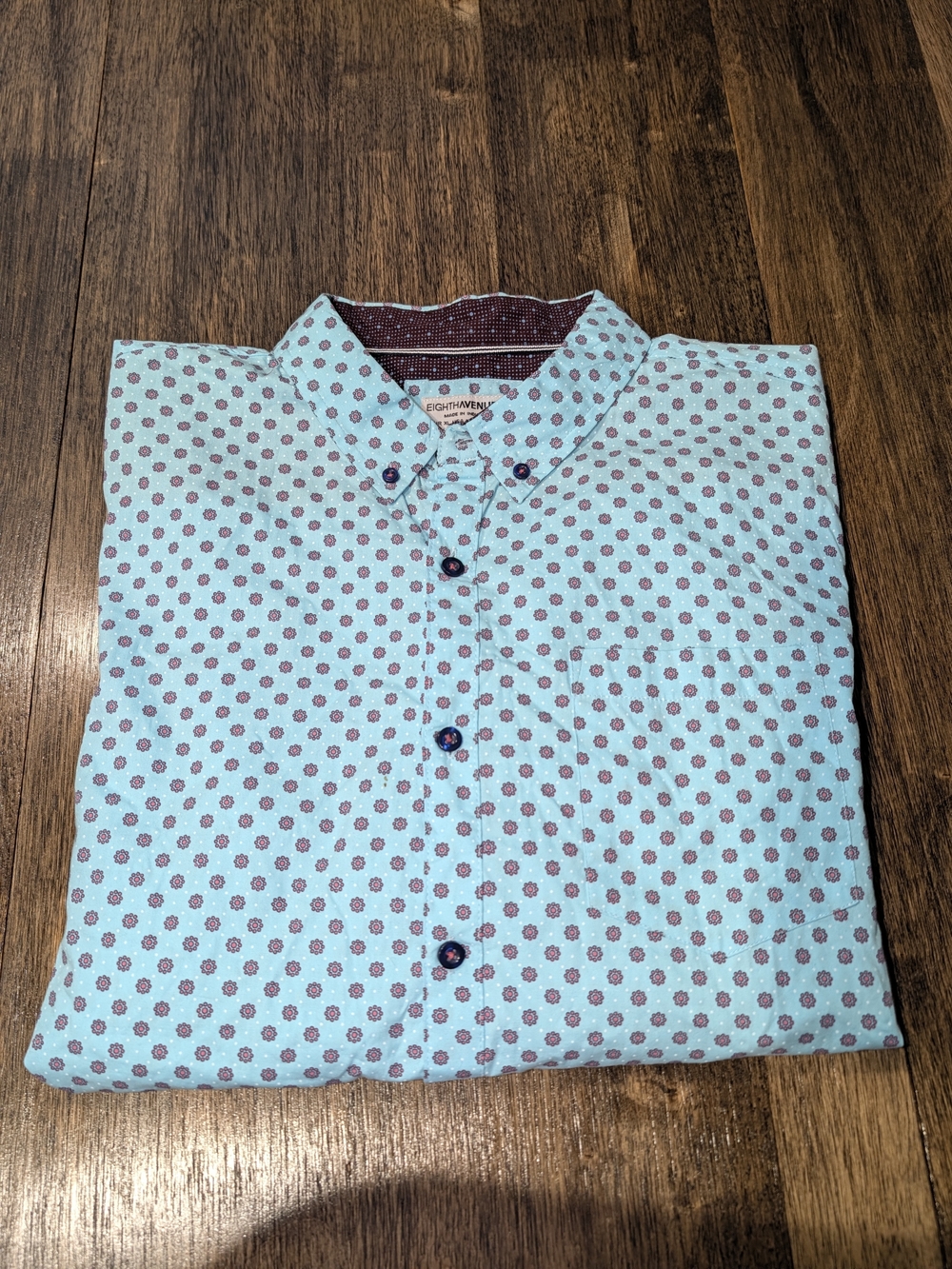 Eighth Avenue Light Blue Micro-Print Dress Shirt